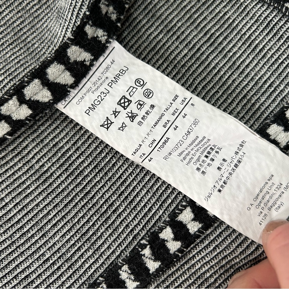 Vintage Armani Collezioni Black and White Geometric Knit Jacket Size 8 - Picture 4 of 4